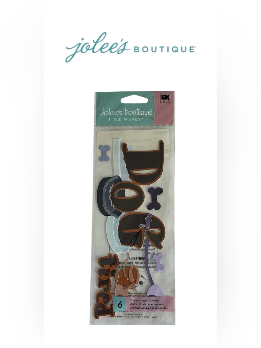 ‘DOG TIRED’ DIMENSIONAL STICKERS SCRAPBOOK JOLEE’S BOUTIQUE PET SCRAPBOOKING NEW